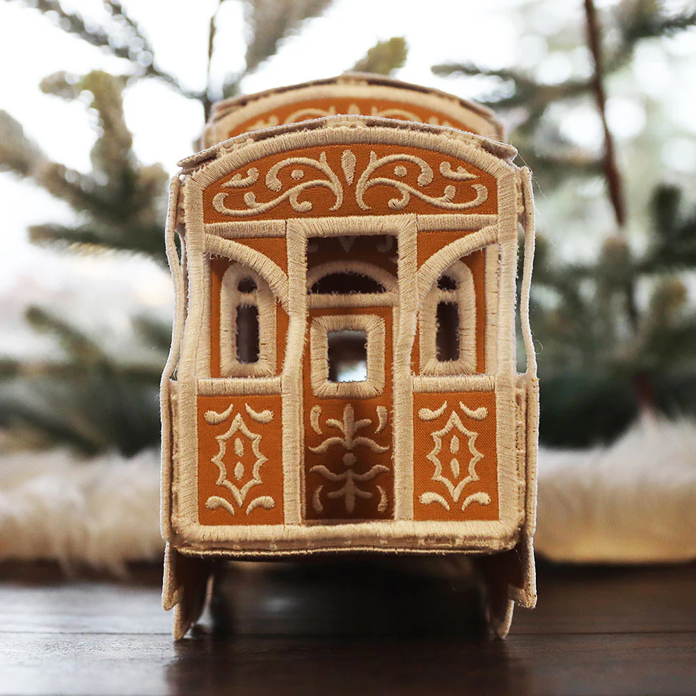 3D Christmas Gingerbread Train Caboose (In-the-Hoop) - Image 3