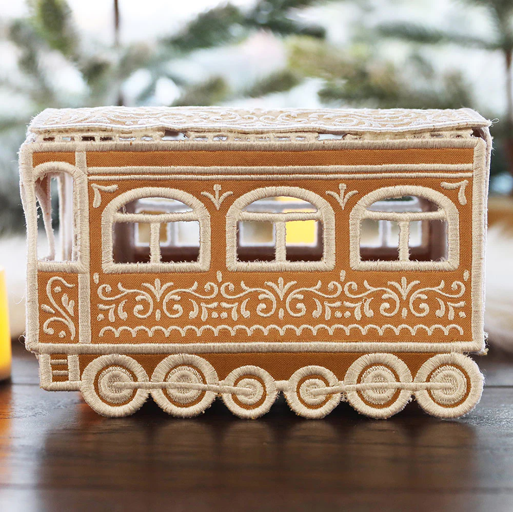 3D Christmas Gingerbread Train Car (In-the-Hoop) - Image 13