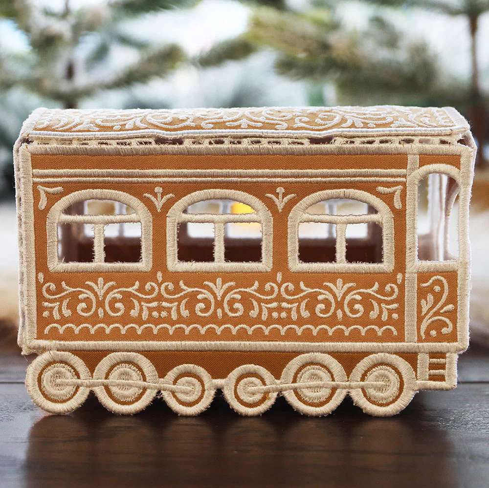3D Christmas Gingerbread Train Car (In-the-Hoop) - Image 7