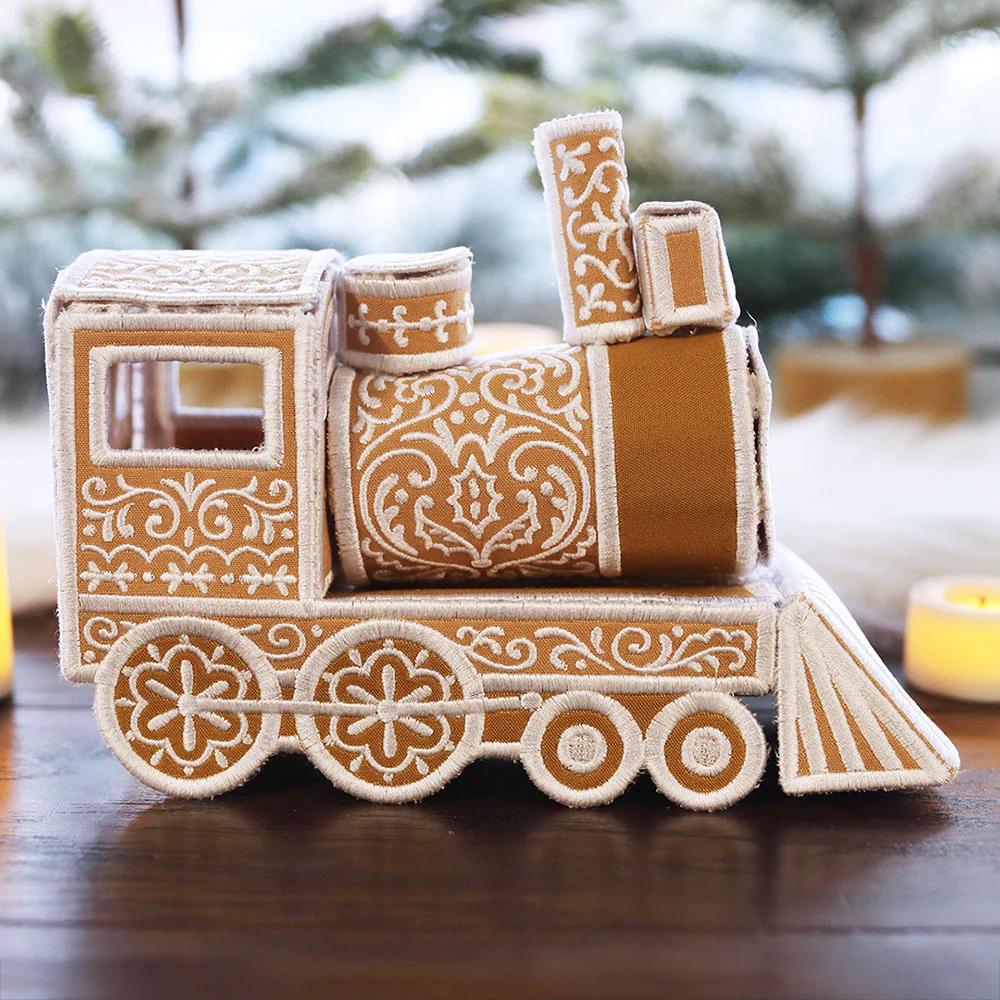 3D Christmas Gingerbread Train Engine (In-the-Hoop) - Image 7