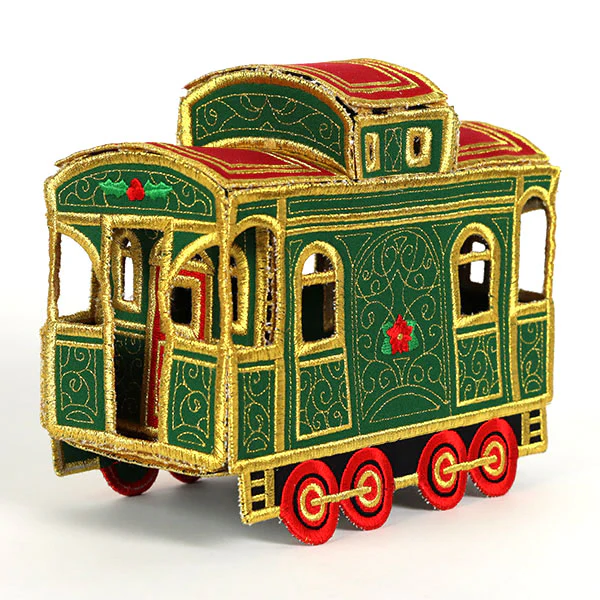 3D Christmas Train Caboose (In-the-Hoop) - Image 3