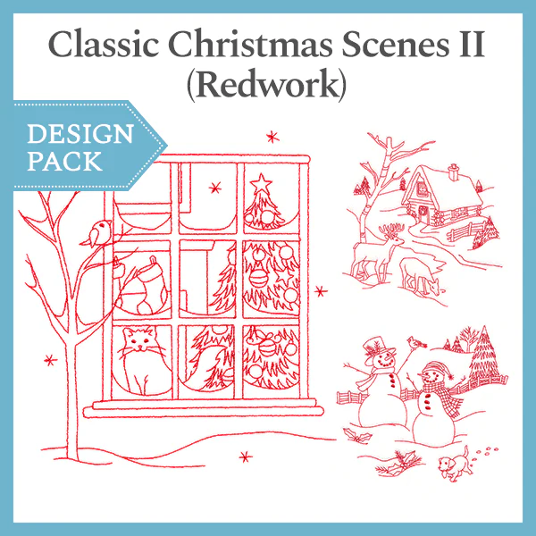 A Classic Christmas Scenes II (Redwork) Design Pack - Image 3