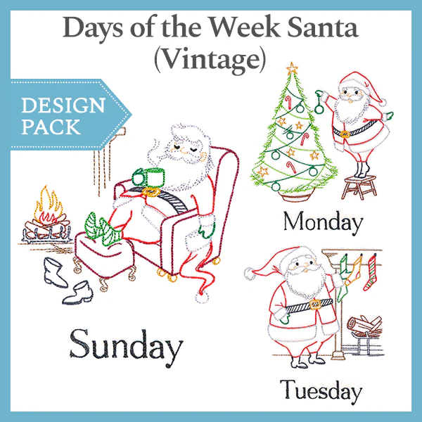 A Days of the Week Santa (Vintage) Design Pack - Image 2