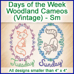A Days of the Week Woodland Cameos (Vintage) Design Pack - Image 2