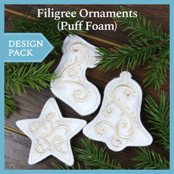 A Filigree Ornaments (Puff Foam) (In-the-Hoop) Design Pack - Image 3