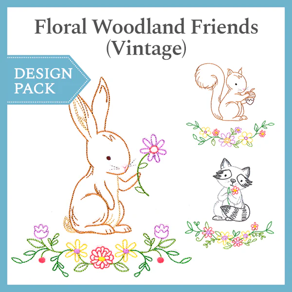 A Floral Woodland Friends (Vintage) Design Pack - Image 2