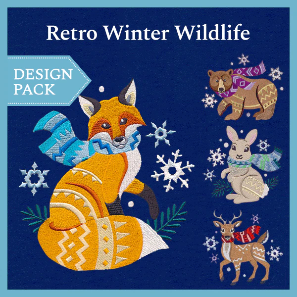 A Retro Winter Wildlife Design Pack - Image 5