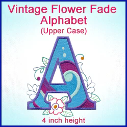 A Vintage Flower Fade Alphabet Design Pack - Image 3