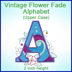 A Vintage Flower Fade Alphabet Design Pack - Image 5