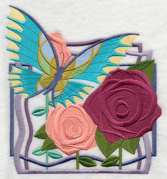 Art Deco Butterfly and Roses - Image 5