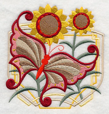 Art Deco Butterfly and Sunflowers - Image 3
