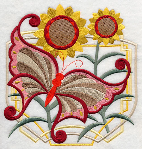 Art Deco Butterfly and Sunflowers - Image 4