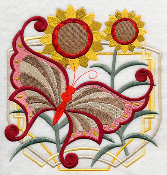 Art Deco Butterfly and Sunflowers - Image 5