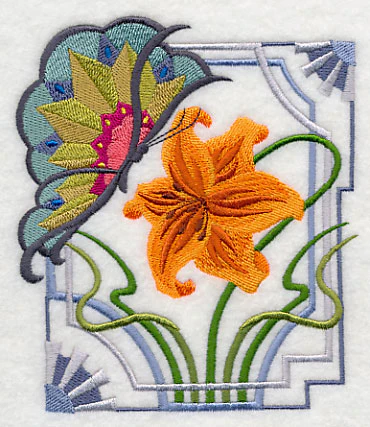 Art Deco Butterfly and Tiger Lily - Image 3