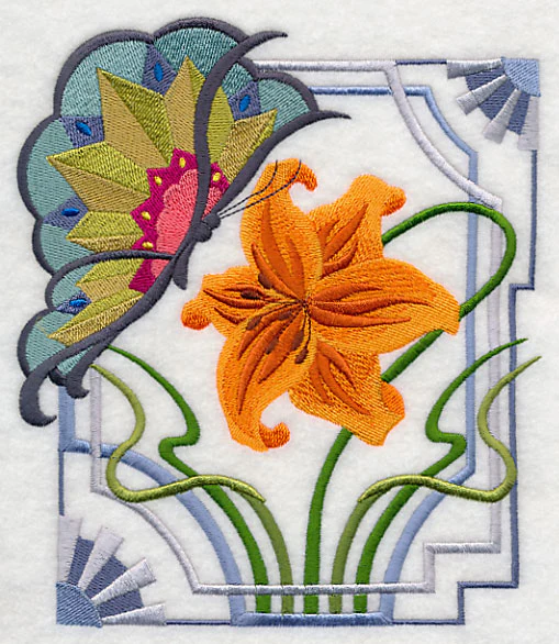 Art Deco Butterfly and Tiger Lily - Image 4