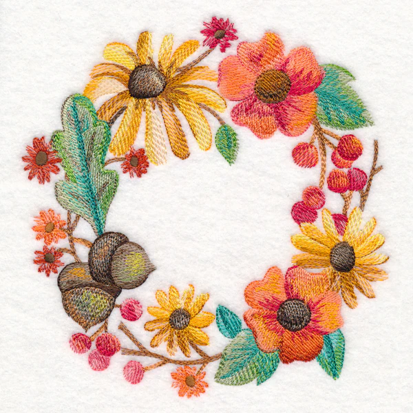 Autumn Floral Wreath in Watercolor - Image 2