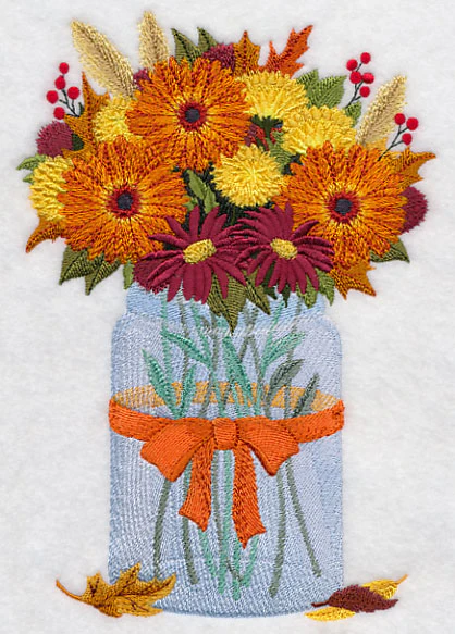 Autumn Flowers in Mason Jar - Image 3