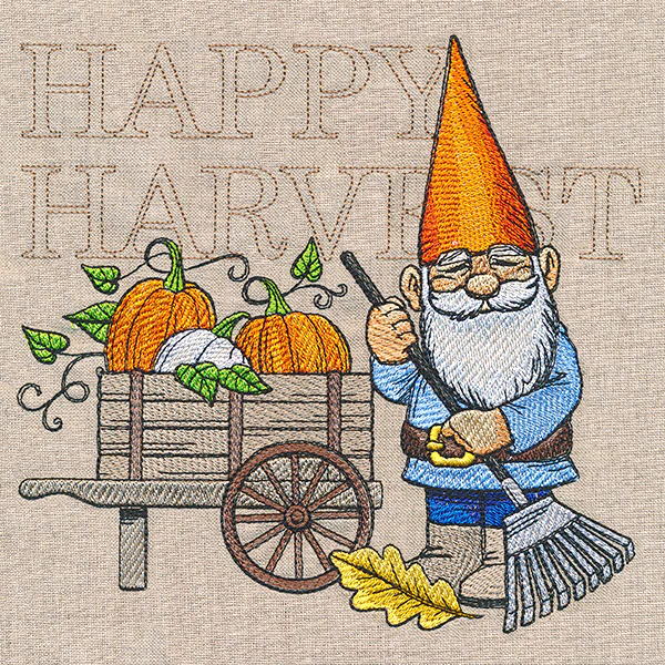 Autumn Gnome with Pumpkin Cart - Image 5