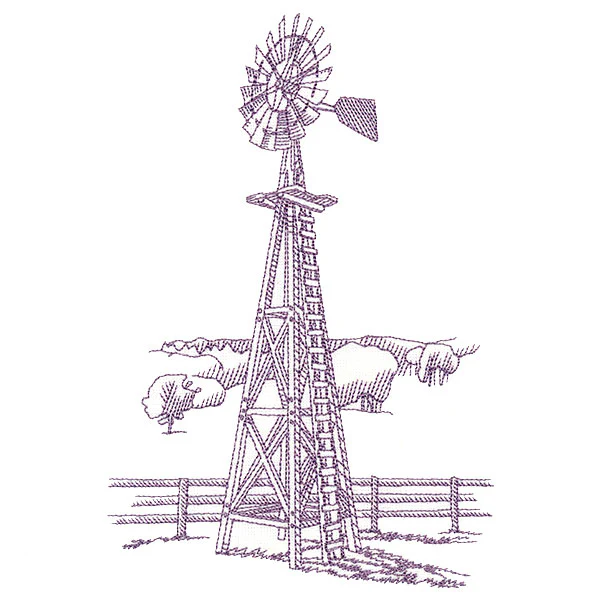 Barnyard Etchings - Windmill - Image 2
