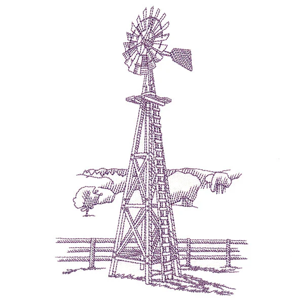 Barnyard Etchings - Windmill - Image 3