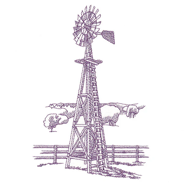 Barnyard Etchings - Windmill - Image 4
