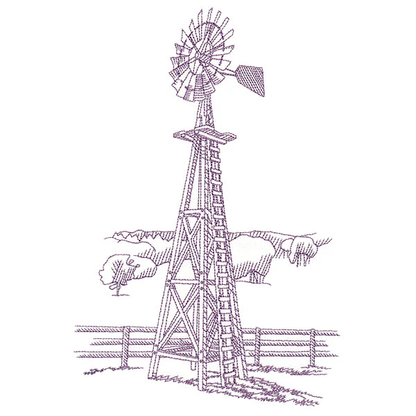 Barnyard Etchings - Windmill - Image 5