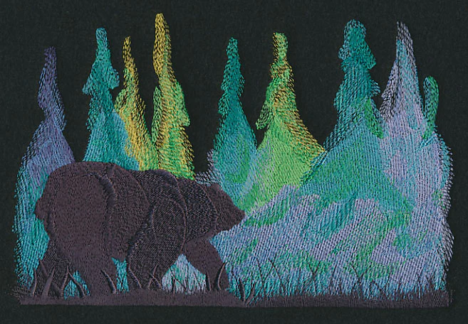 Bear Silhouette in Watercolor - Image 2