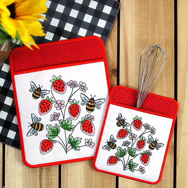 Bees & Berries Pot Holder (In-the-Hoop) - Image 6