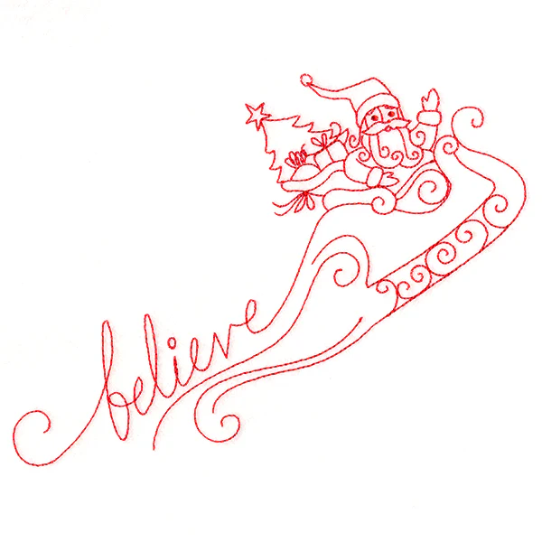 Believe in Santa (Redwork) - Image 2