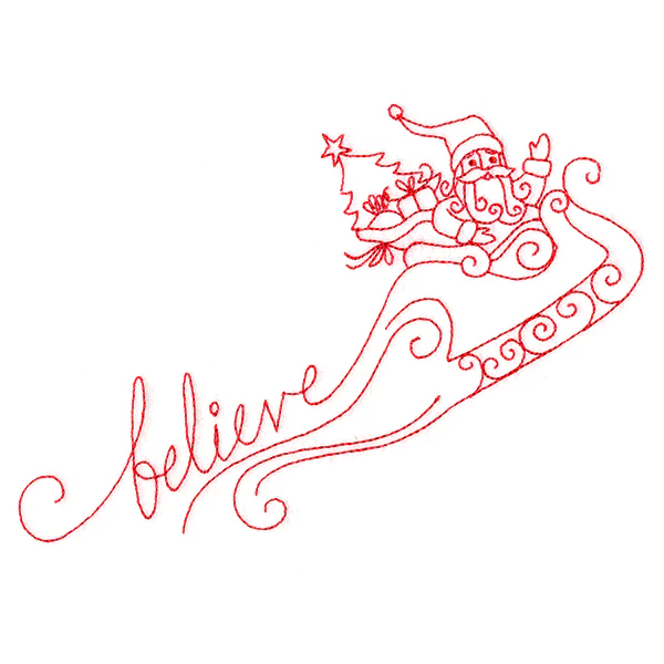 Believe in Santa (Redwork) - Image 3