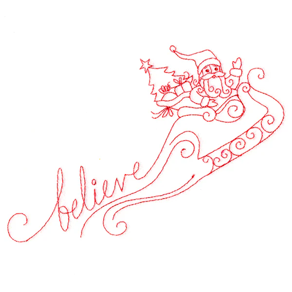 Believe in Santa (Redwork) - Image 4