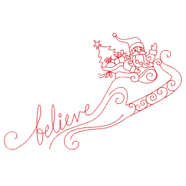 Believe in Santa (Redwork) - Image 6