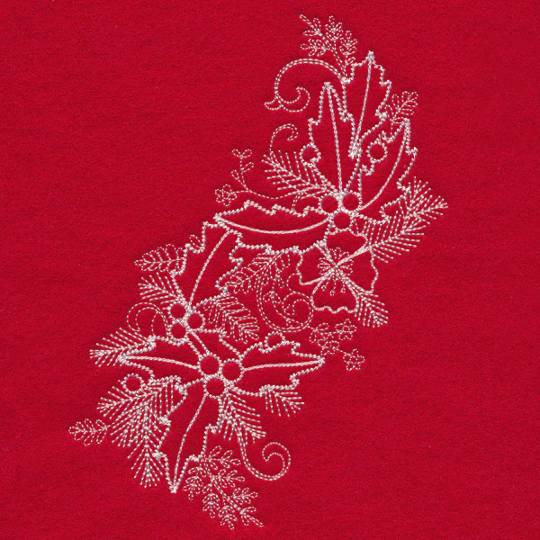Blissful Holly and Berries Spray (Whitework) - Image 3