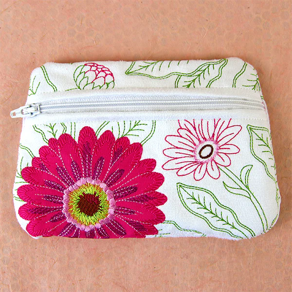Blossoming Applique Zipper Pouch (In-the-Hoop) - Image 5