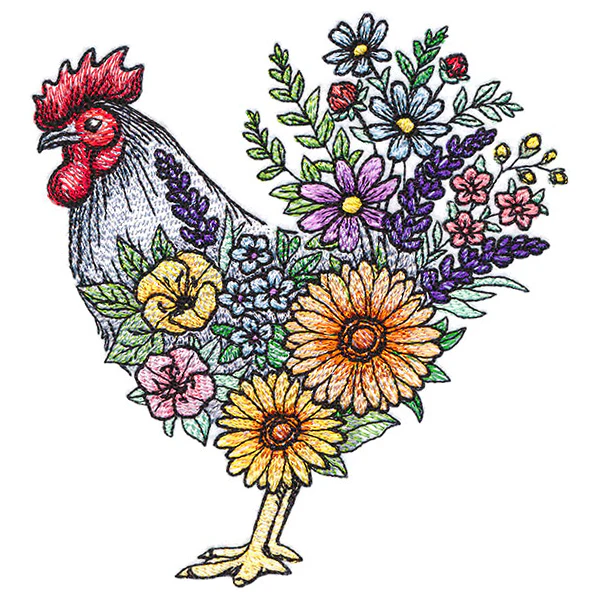 Blossoming Rooster in Flowers - Image 7