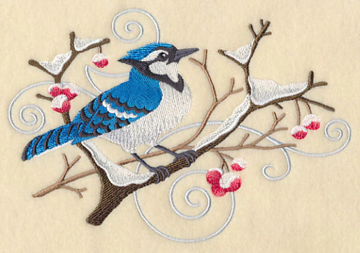 Blue Jay and Winter Branch Spray - Image 4