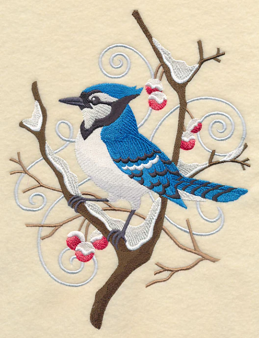 Blue Jay and Winter Branch Wedge - Image 4