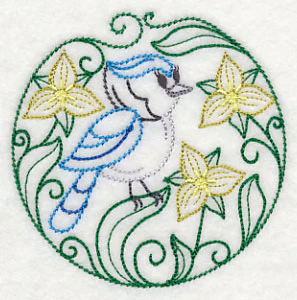 Blue Jay and Yellow Trillium (Vintage) - Image 5