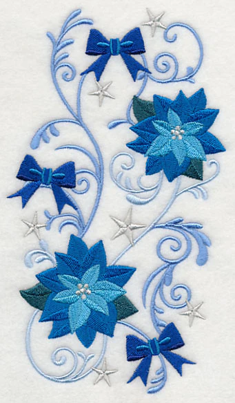 Blue Poinsettias and Bows - Image 3