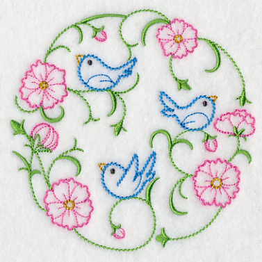 Bluebirds in the Cosmos (Vintage) - Image 4