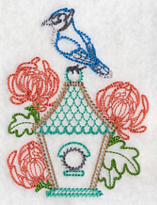Bluejay and Chrysanthemums (Vintage) - Image 3