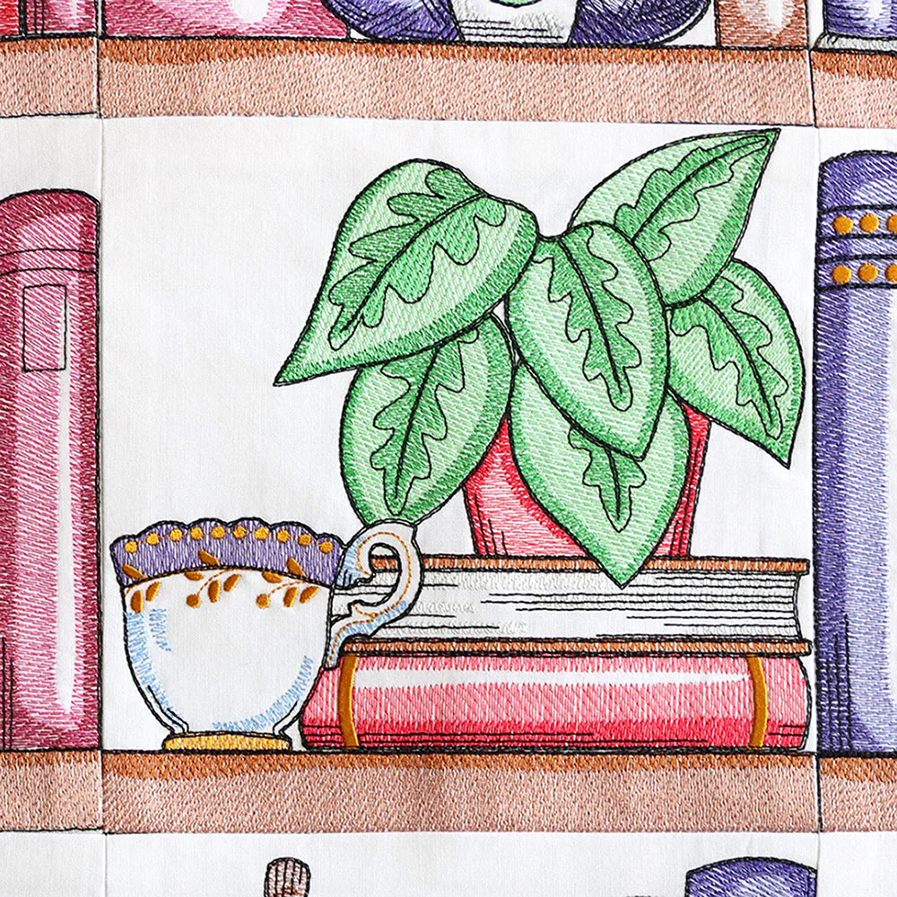 Build a Crafty Bookshelf Quilt - Plant and Teacup - Image 7
