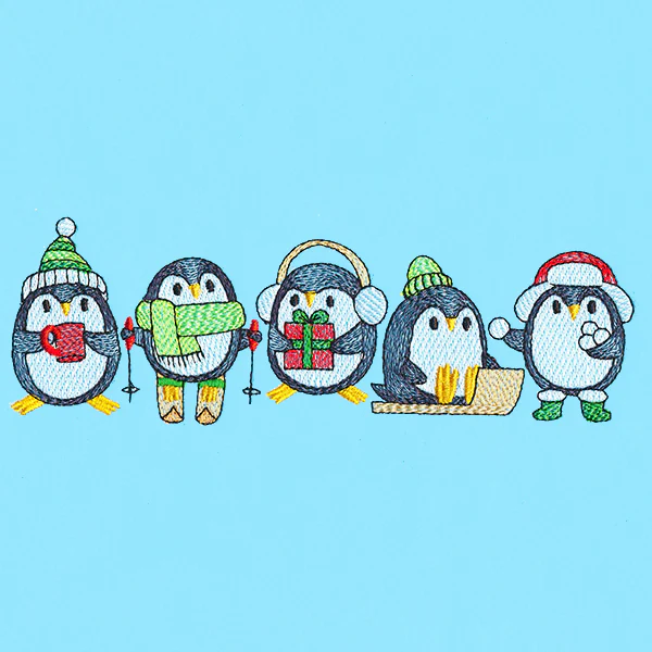 Bundled-Up Penguin Border - Image 4
