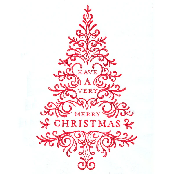 Calligraphic Merry Christmas Tree
