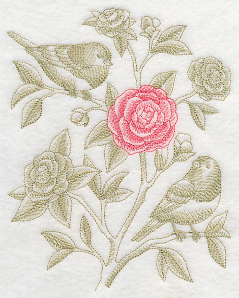 Camellia and Juncos (Toile) - Image 2