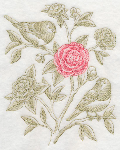 Camellia and Juncos (Toile) - Image 3