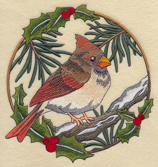 Cardinal in Christmas Blooms - Female - Image 6
