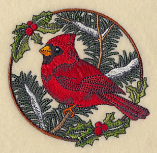 Cardinal in Christmas Blooms - Male - Image 5