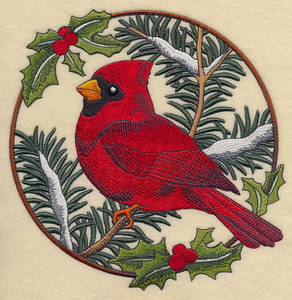 Cardinal in Christmas Blooms - Male - Image 6