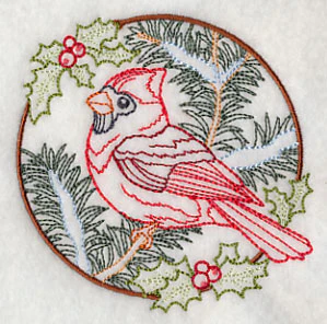 Cardinal in Christmas Blooms - Male (Vintage) - Image 5